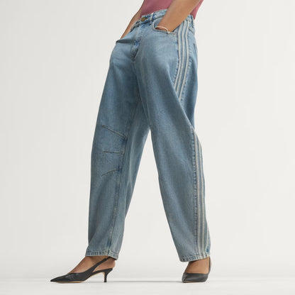 HIGH RISE BARREL LEG DENIM PANT