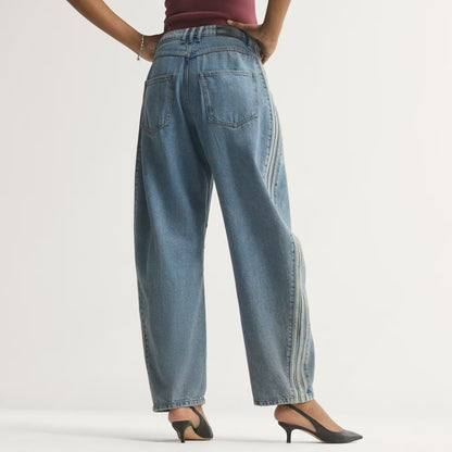 HIGH RISE BARREL LEG DENIM PANT