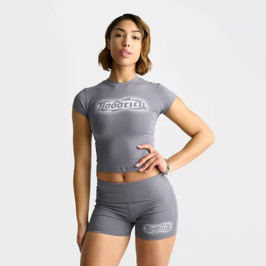 Luz Rhinestone Cap-Sleeve Fitted T-Shirt