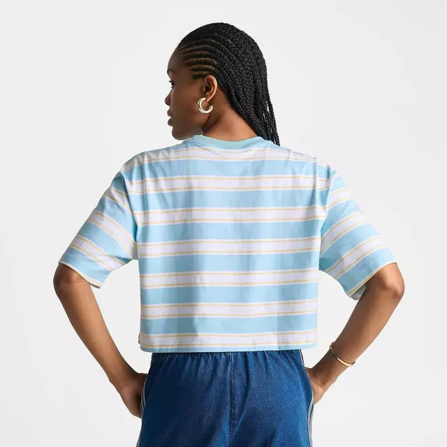 Striped Oversized Cropped T-Shirt