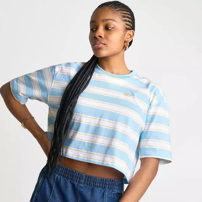 Striped Oversized Cropped T-Shirt