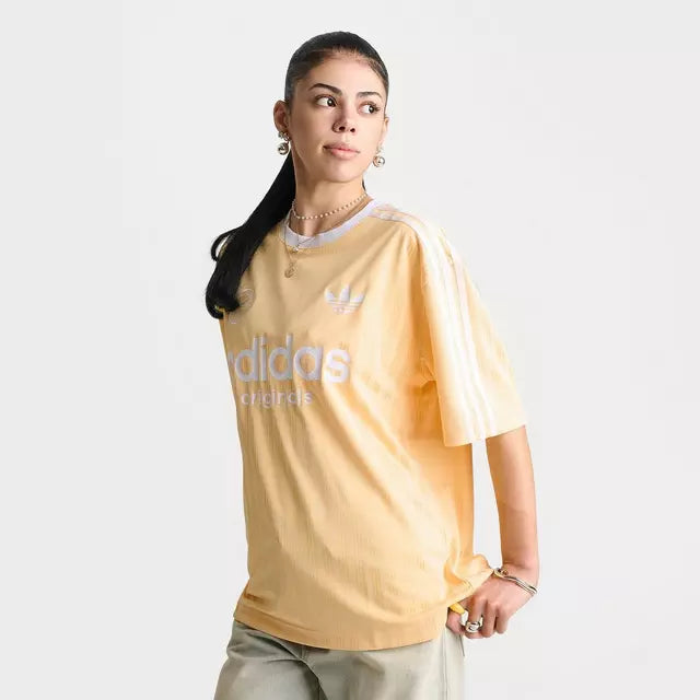 adidas Originals 3 Stripes Oversized Soccer Jersey T-Shirt
