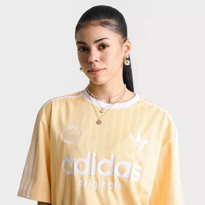 adidas Originals 3 Stripes Oversized Soccer Jersey T-Shirt