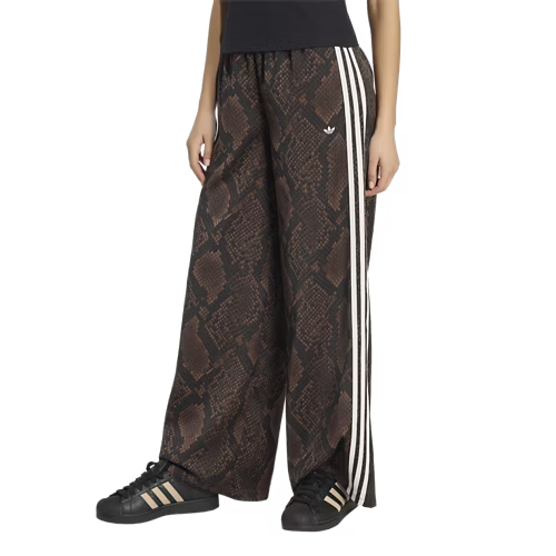 Satin Snake Print Wide Leg Pant