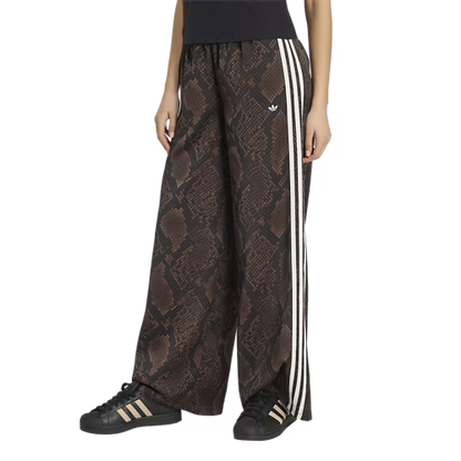 Satin Snake Print Wide Leg Pant