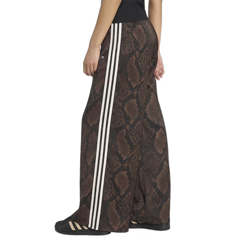 Satin Snake Print Wide Leg Pant