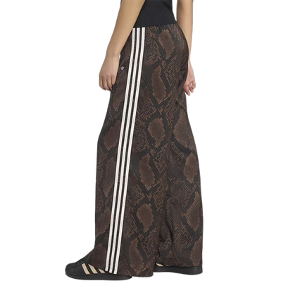 Satin Snake Print Wide Leg Pant