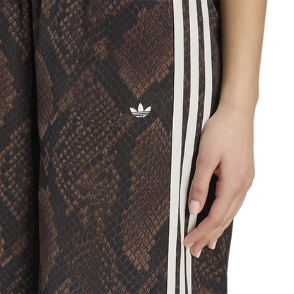 Satin Snake Print Wide Leg Pant