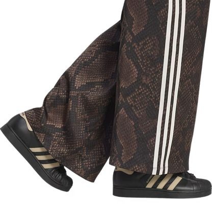 Satin Snake Print Wide Leg Pant