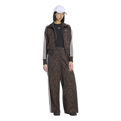 Satin Snake Print Wide Leg Pant