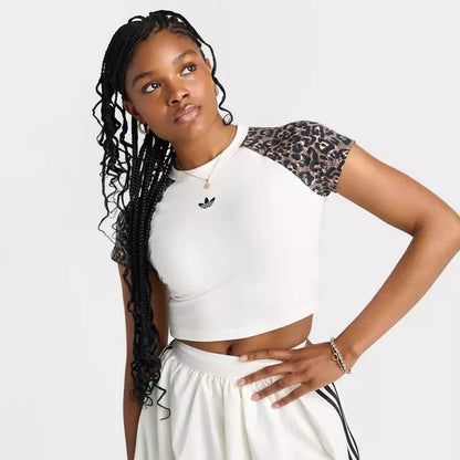 adidas Originals Leopard Raglan Slim T-Shirt