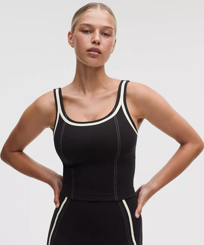 Glow Up Tank Top Medium Support, C/D Cup Pipe Detail