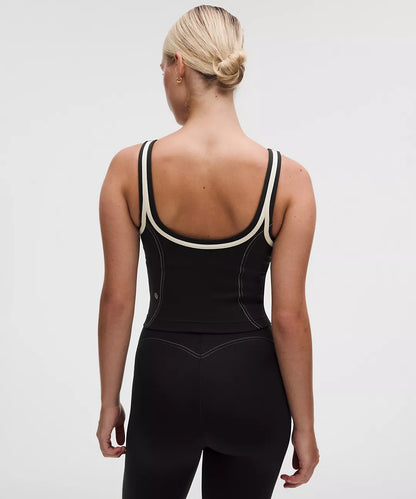 Glow Up Tank Top Medium Support, C/D Cup Pipe Detail