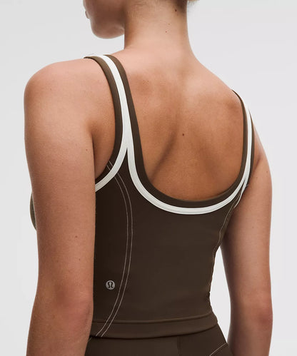 Glow Up Tank Top Medium Support, C/D Cup Pipe Detail