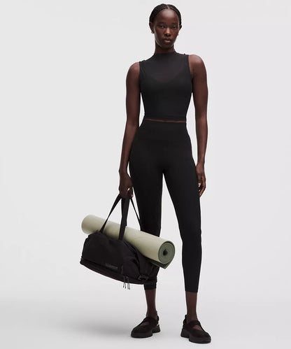 Nulu and Mesh-Overlay Cropped Studio Tank Top