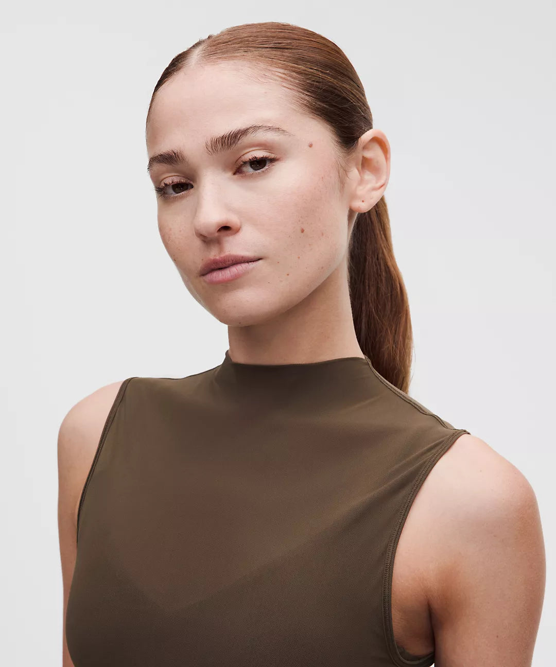 Nulu and Mesh-Overlay Cropped Studio Tank Top