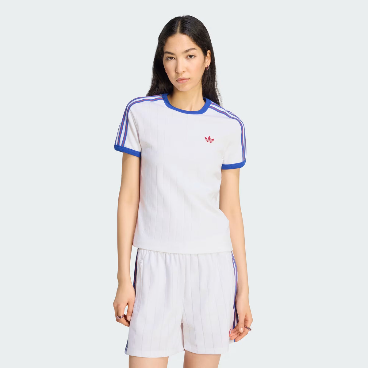 PINSTRIPE SHORT SLEEVE SLIM TEE