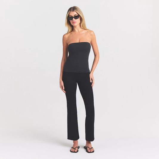HIGH-WAISTED CROPPED KICK FLARE PANT