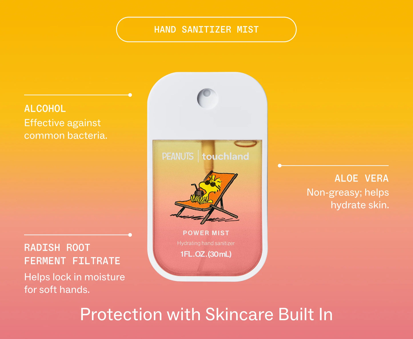 Peanuts® x Touchland Beach Coco Hand Sanitizer