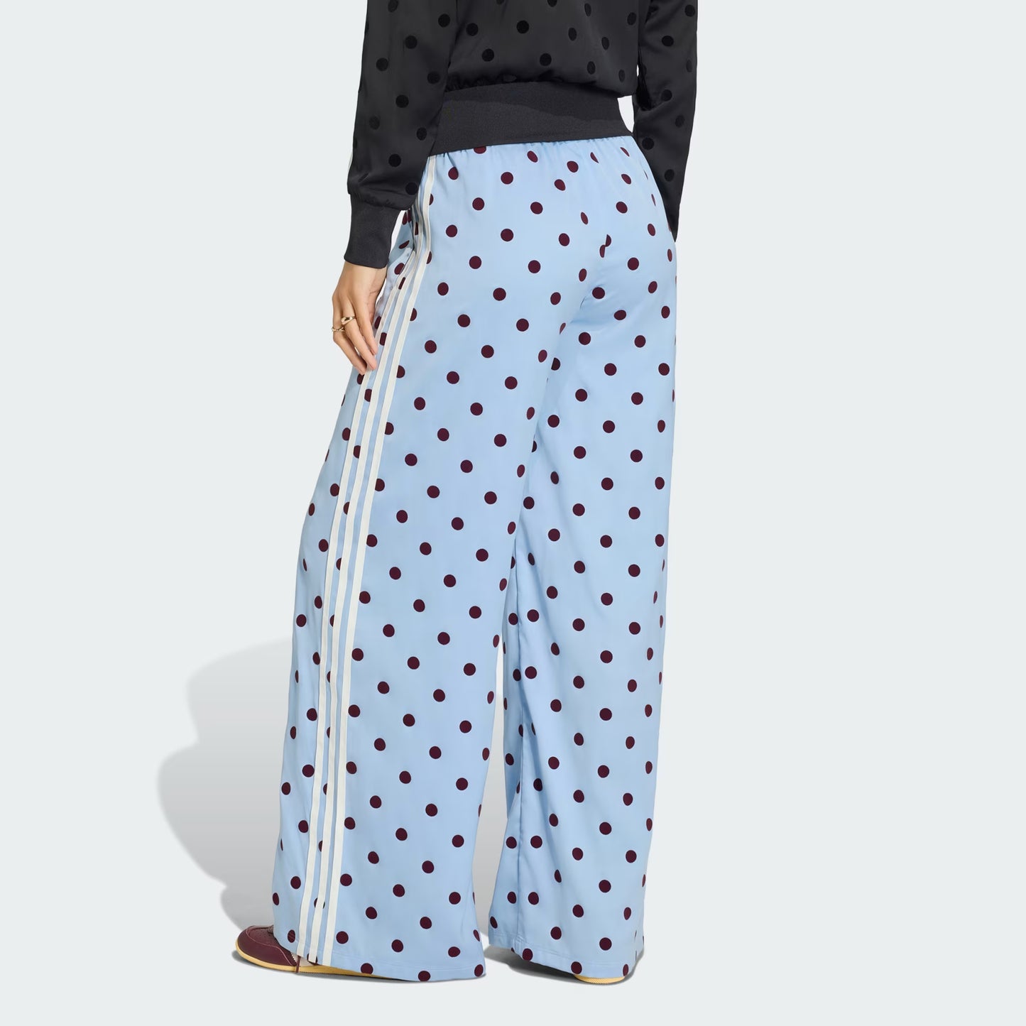 Satin Polka Dots Wide Leg Pant