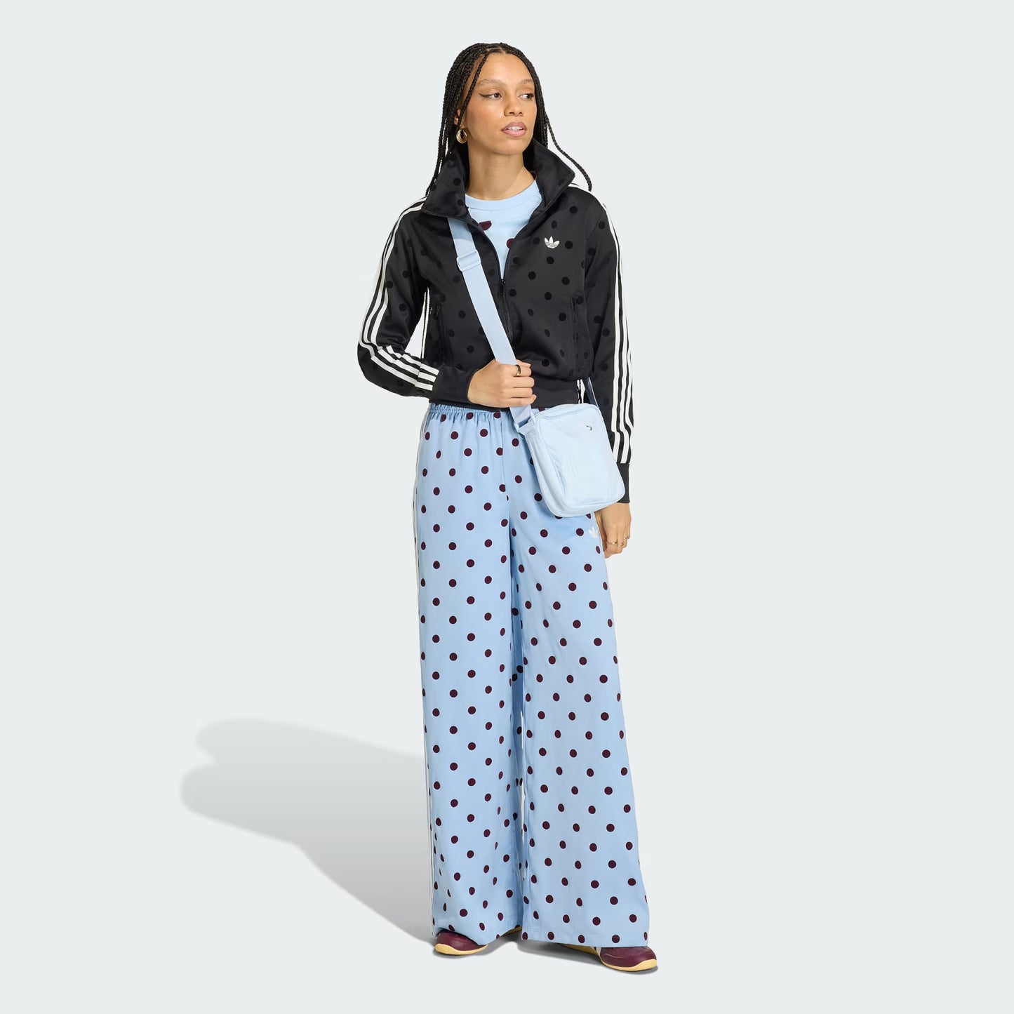 Satin Polka Dots Wide Leg Pant