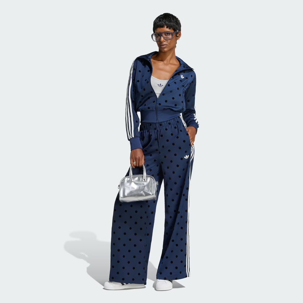 Satin Polka Dots Wide Leg Pant