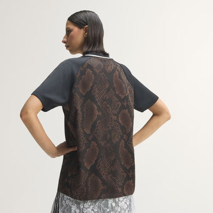 SNAKE PRINT SATIN JERSEY