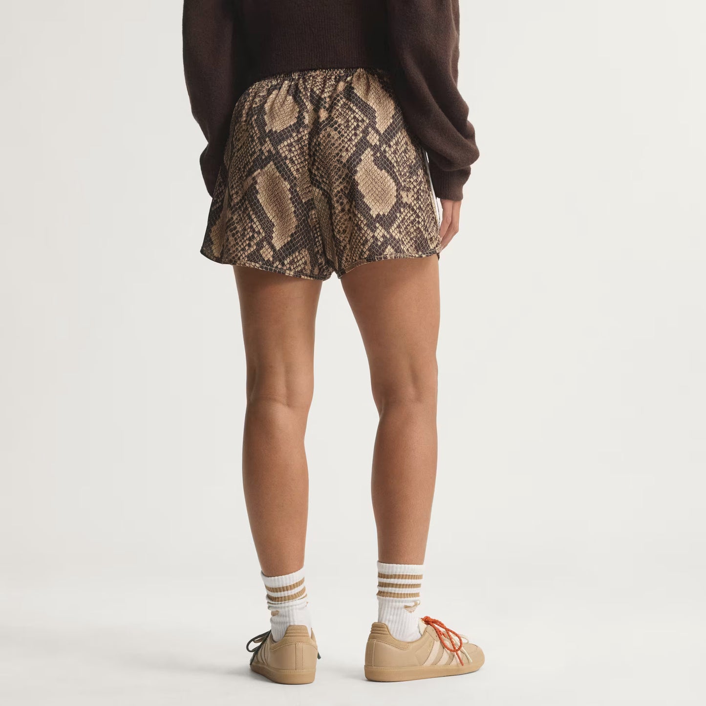 SNAKE PRINT SATIN SHORTS