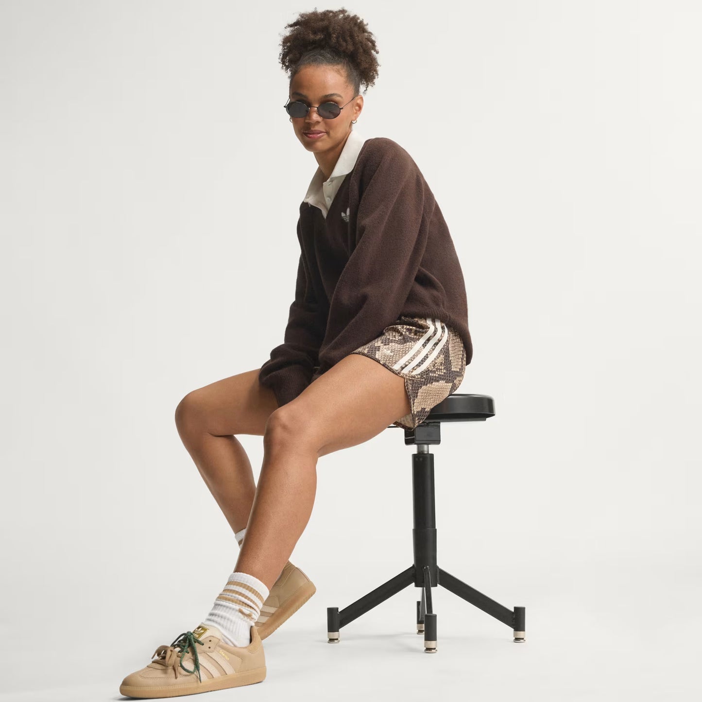 SNAKE PRINT SATIN SHORTS