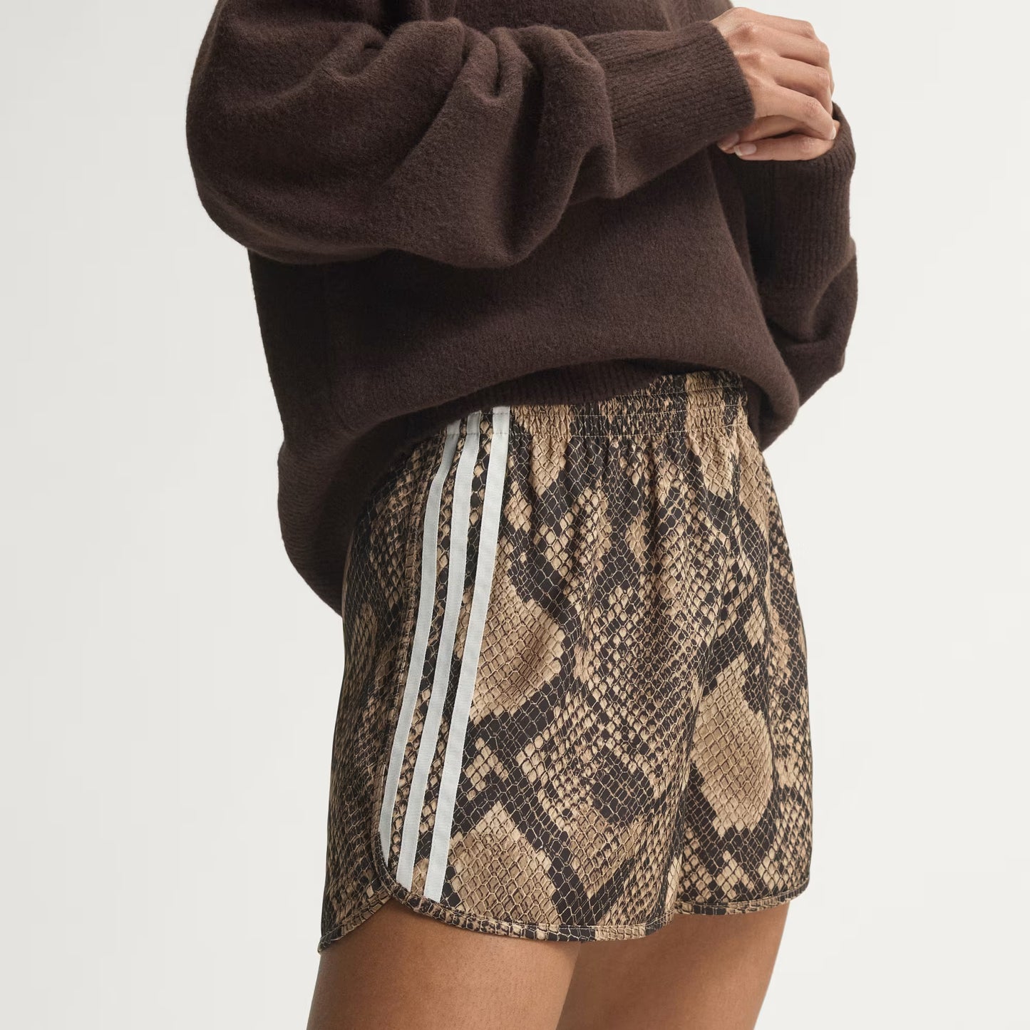 SNAKE PRINT SATIN SHORTS