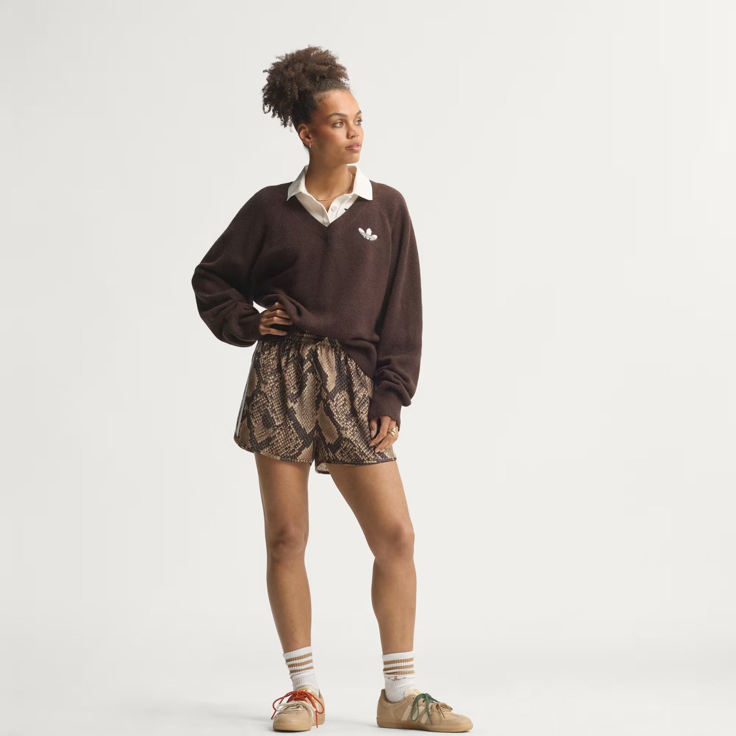 SNAKE PRINT SATIN SHORTS