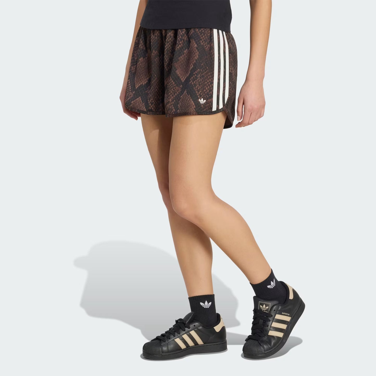 SNAKE PRINT SATIN SHORTS