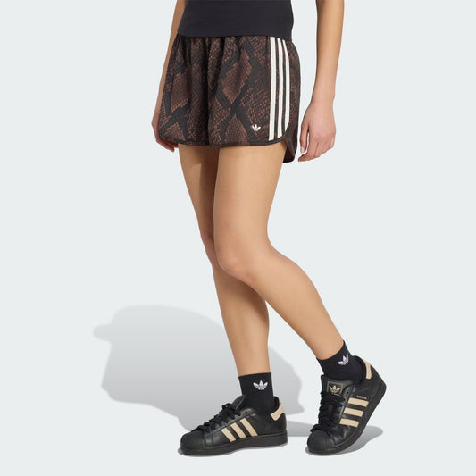 SNAKE PRINT SATIN SHORTS