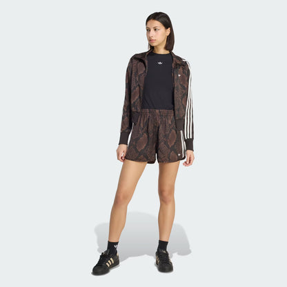 SNAKE PRINT SATIN SHORTS