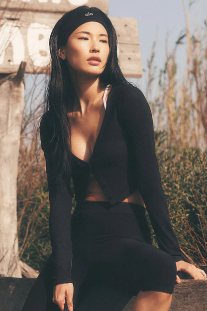 Ribbed Cropped Whisper Cardigan