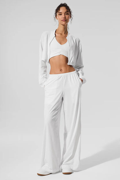 Cropped Breezy Full-Zip Cover Up