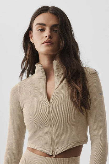 Seamless Two Tone Rib Jacket