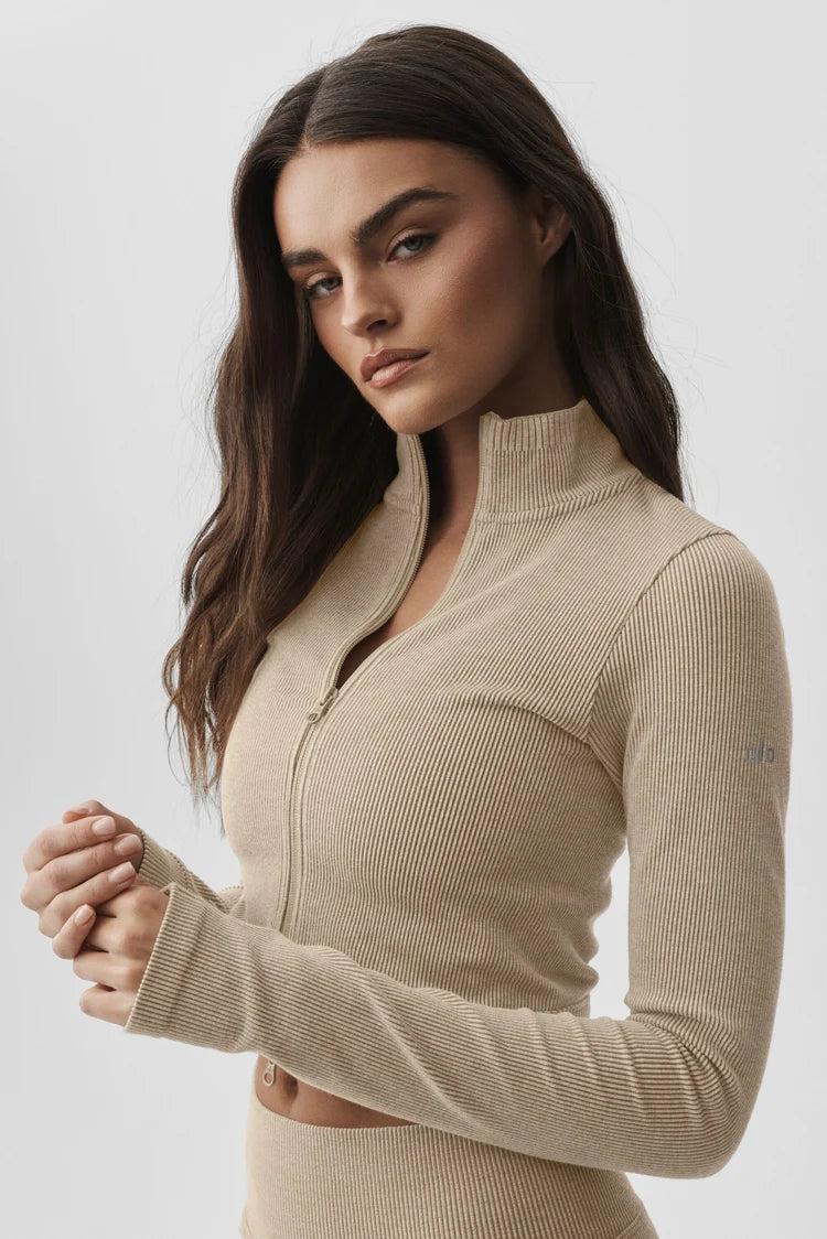 Seamless Two Tone Rib Jacket