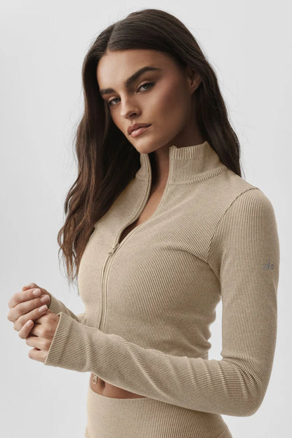 Seamless Two Tone Rib Jacket