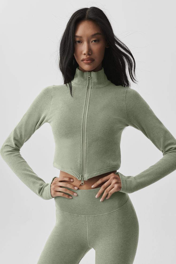 Seamless Two Tone Rib Jacket
