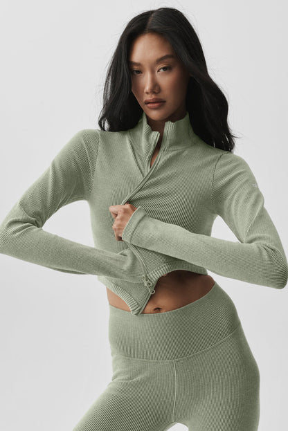 Seamless Two Tone Rib Jacket