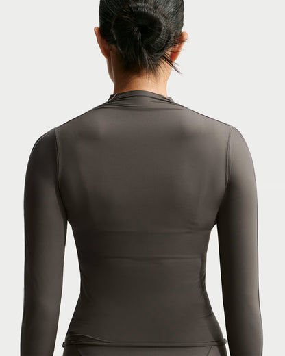 Women's Mock-Neck Long-Sleeve Top