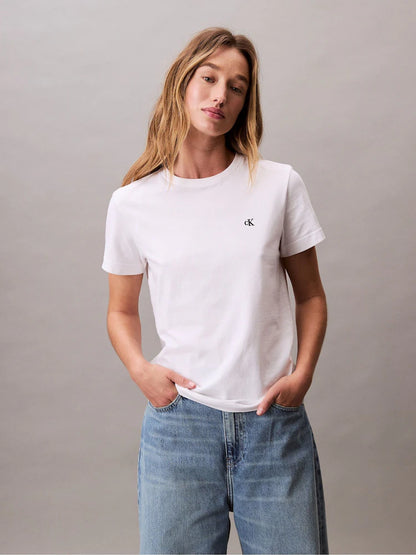 White Monogram Logo Relaxed T-Shirt