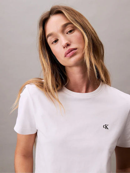White Monogram Logo Relaxed T-Shirt