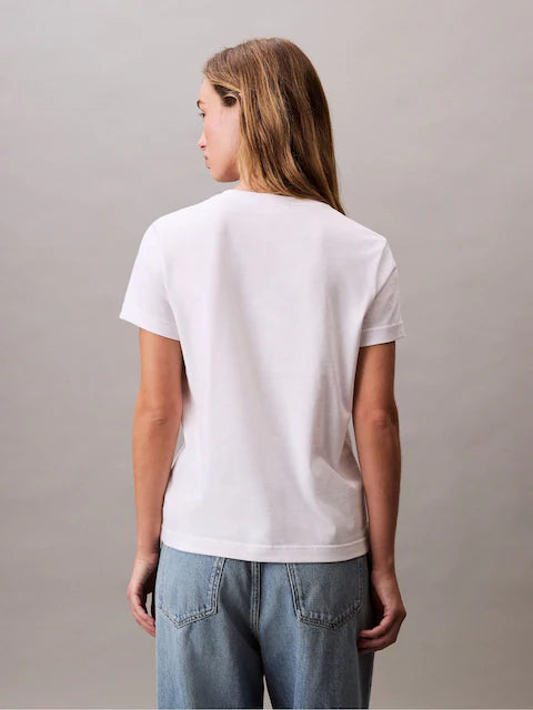 White Monogram Logo Relaxed T-Shirt