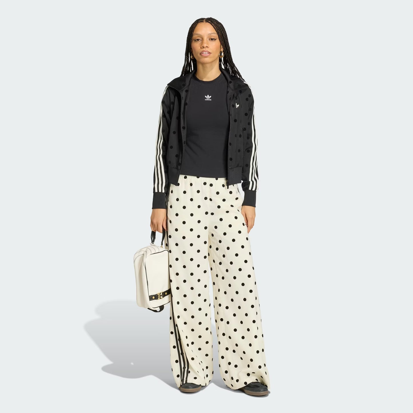 Satin Polka Dots Wide Leg Pant