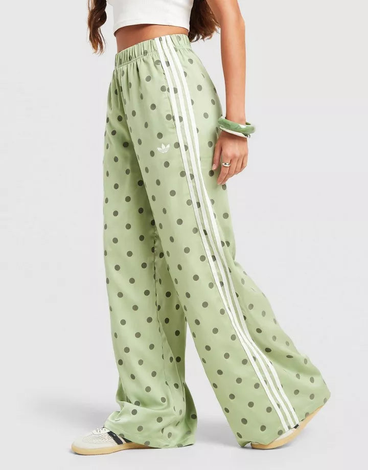 Satin Polka Dots Wide Leg Pant