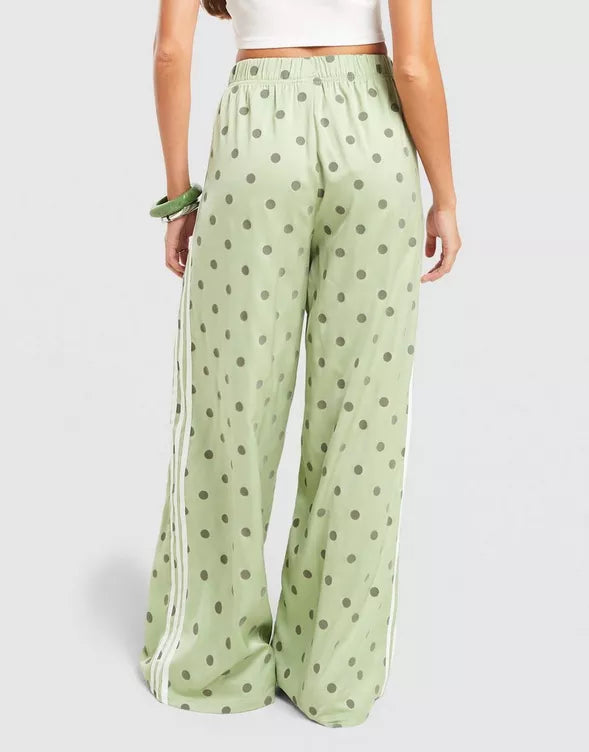 Satin Polka Dots Wide Leg Pant