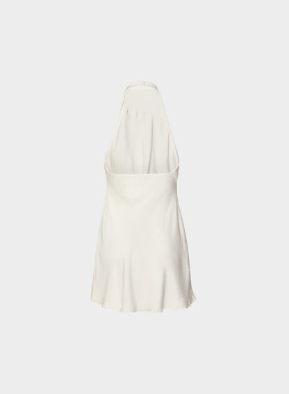 Audience Satin Mini Halter Dress