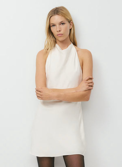 Audience Satin Mini Halter Dress